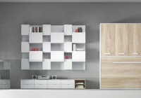 CAMA ABATIBLE HORIZONTAL CON ARMARIO DE PUERTA PLEGABLE