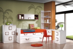 CAMA COMPACTA LACADO CON TIRADORES RECTANGULARES