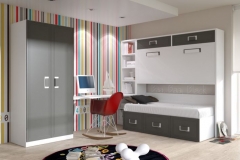 LITERA ABATIBLE HORIZONTAL LACADA CON CAMA NIDO