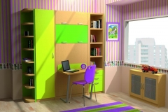 LITERA ABATIBLE VERTICAL CON ESCRITORIO PLEGABLE DE 90X45 cm