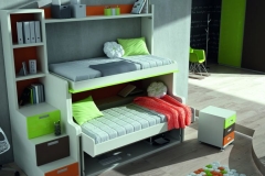 FOTO ABIERTA DE LA LITERA HORIZONTAL ABATIBLE CON ESCRITORIO.