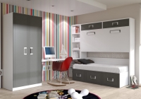 LITERA ABATIBLE HORIZONTAL LACADA CON CAMA NIDO