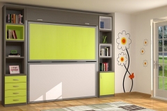 LITERA ABATIBLE HORIZONTAL METÁLICA CON MALETERO PARA COLCHÓN DE 90X190cm
