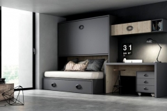 LITERA ABATIBLE HORIZONTAL DE 90X190 CON CAMA NIDO