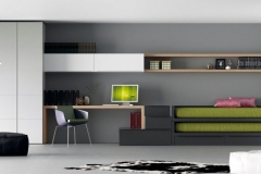 CAMA COMPACTA PARA DOS COLCHONES DE 90 X 1.90 , CON ARMARIO,MESA ESTUDIO CAJONES Y ESTANTERÍAS.