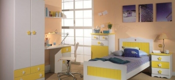 DORMITORIO INFANTIL EN TEXTURADO, CON CAMA ,MESILLA CHINFFONIER SINGULAR Y ARMARIO. TODOS LOS DORMITORIOS SE FABRICAN EN DIFERENTES ACABADOS.