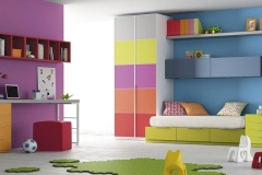 CAMA NIDO CON TRES CAJONES, MESA ESTUDIO, ARMARIO, MESILLA Y MÓDULOS DE COLGAR.