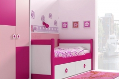 DETALLE DE LA COMBINACIONES DE COLORES Y TIRADORES DE LA CAMA NIDO