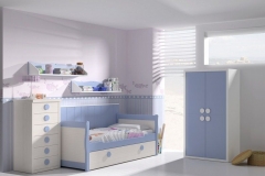 CAMA NIDO INFANTIL CON CHINFFONIER Y ARMARIO INFANTIL.