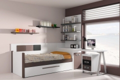 CAMA NIDO CON MESA ESTUDIO DEBAJO DE UNA VENTANA.