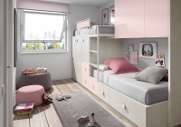 MUEBLE JUVENIL CAMA TREN CON MALETERO.