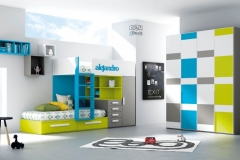 MUEBLE JUVENIL CAMA TREN CON ARMARIO DE GRAN CAPACIDAD EN DIFERENTES COLORES