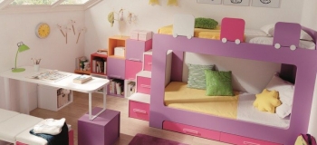 MUEBLE JUVENIL LITERA CON COLORES MUY ALEGRES.