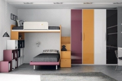 LITERA EN L CON UNA ARMARIO DE PUERTAS ABATIBLES